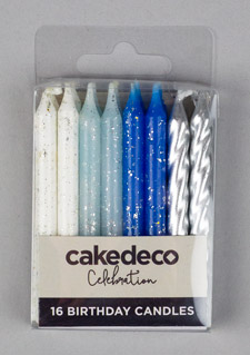 Blue Palette Glitter Candles Assorted