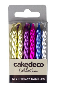 Small Metallic Candles Assorted
