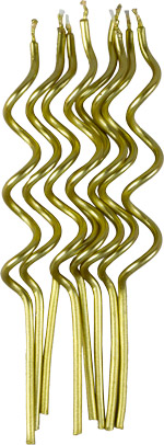 Gold Spaghetti Wave Candles
