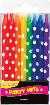 Rainbow Dots Asst. Candles
