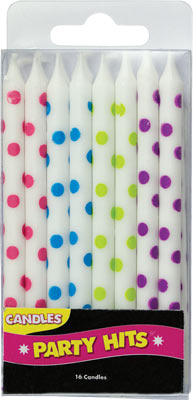 White Dots Asst. Candles