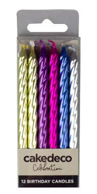 Large Metallic Candles Assorted