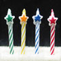 Star Top Striped Birthday Candles