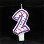 Purple/White Number Candle # 2