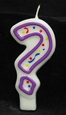Purple/White Number Candle # ?