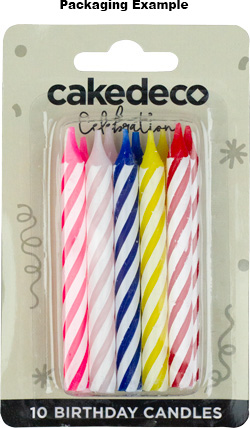 Large Striped Candles - Red