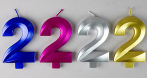 Large Metallic Number Candles Asst. Colors - #2