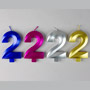 Large Metallic Number Candles Asst. Colors - #2