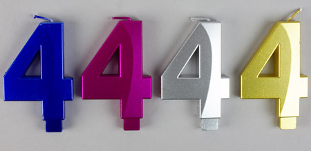 Large Metallic Number Candles Asst. Colors - #4