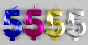 Large Metallic Number Candles Asst. Colors - #5