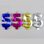 Large Metallic Number Candles Asst. Colors - #5