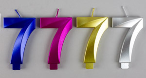 Large Metallic Number Candles Asst. Colors - #7