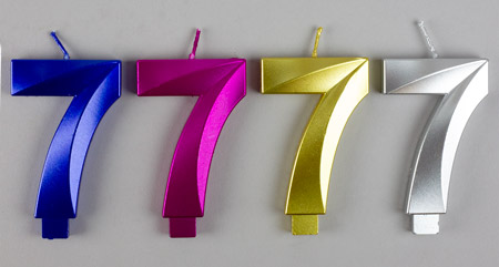 Large Metallic Number Candles Asst. Colors - #7