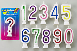 Number Candles-Assorted Colors-# 1 - Master Case