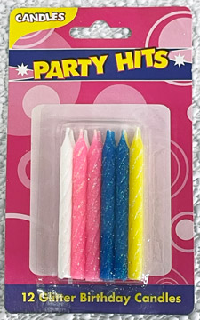 Glitter Candles - White
