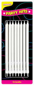 Party Shape Candles- White W/Holders