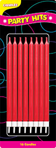 Party Shape Candles- Red W/Holders