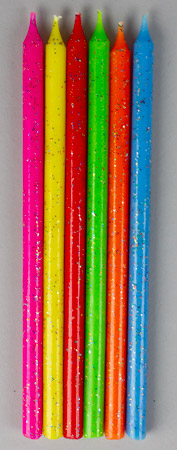 Party Candles - Glittery Bright Colors Asst.