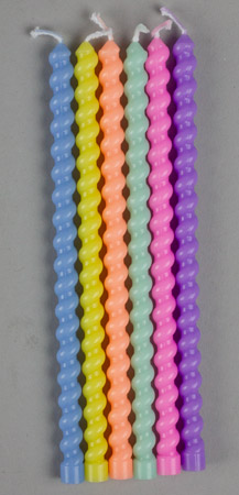 Party Candles - Tall Pastel Wave Candles Asst.
