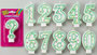 Green/White Number Candle - #3