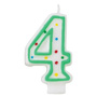 Green/White Number Candle - #4