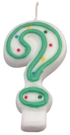 Green/White Number Candle - #?