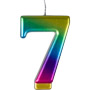 Large Rainbow Metallic Number Candles - #7