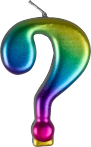 Large Rainbow Metallic Number Candles - #?