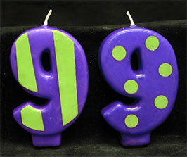 Crazy Number Candles- # 9