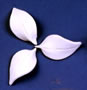 Gum Paste Rose Leaves-White- 1 3/4