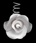 Tea Rose Single W/Wire-Small White