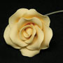 Tea Rose Single w/Wire- Small Ivory