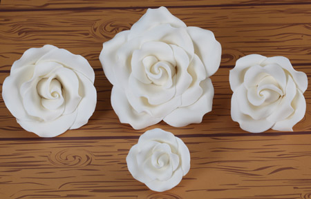 Bloomed Garden Rose-Mix Sizes-White