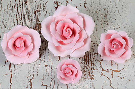 Bloomed Garden Rose-Mix Sizes-Pink