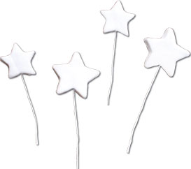 Starburst on Wire - White - Gumpaste - 3 Sizes