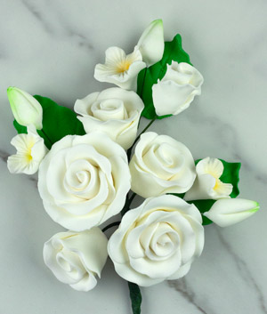 Formal Rose Spray - White