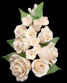 Formal Rose Spray - Ivory