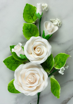 Tea Rose Spray - White-7