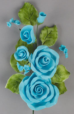 Tea Rose Spray - Blue-7