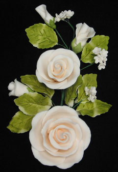 Tea Rose Spray - Ivory