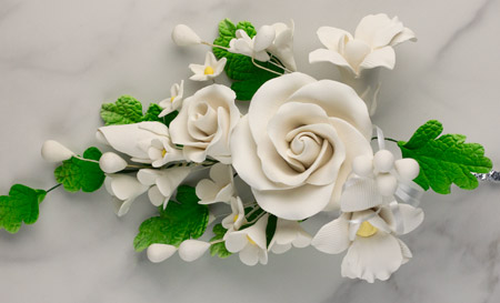 Tea Rose Spray - Large - White