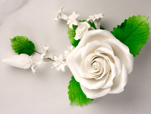 Chantilly Rose Spray - White