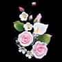 Tea Rose & Lily Spray-Medium Pink