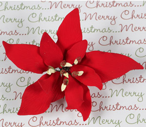 Poinsettia - Fancy Small Red (Gumpaste)