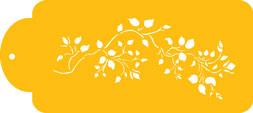 Stencil: Rosebud Vine Side 3-1/4