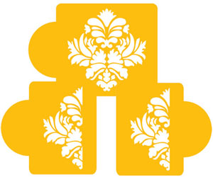 Stencil: Damask Cake Tier #3