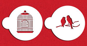 Stencil: Love Birds Cookie Set