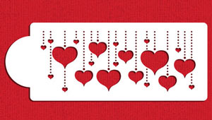 Stencil: Hanging Hearts