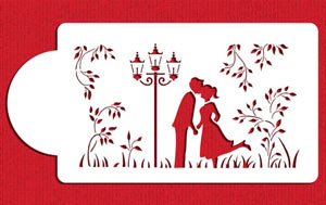 Stencil: Kissing Couple Silhouette