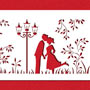 Stencil: Kissing Couple Silhouette